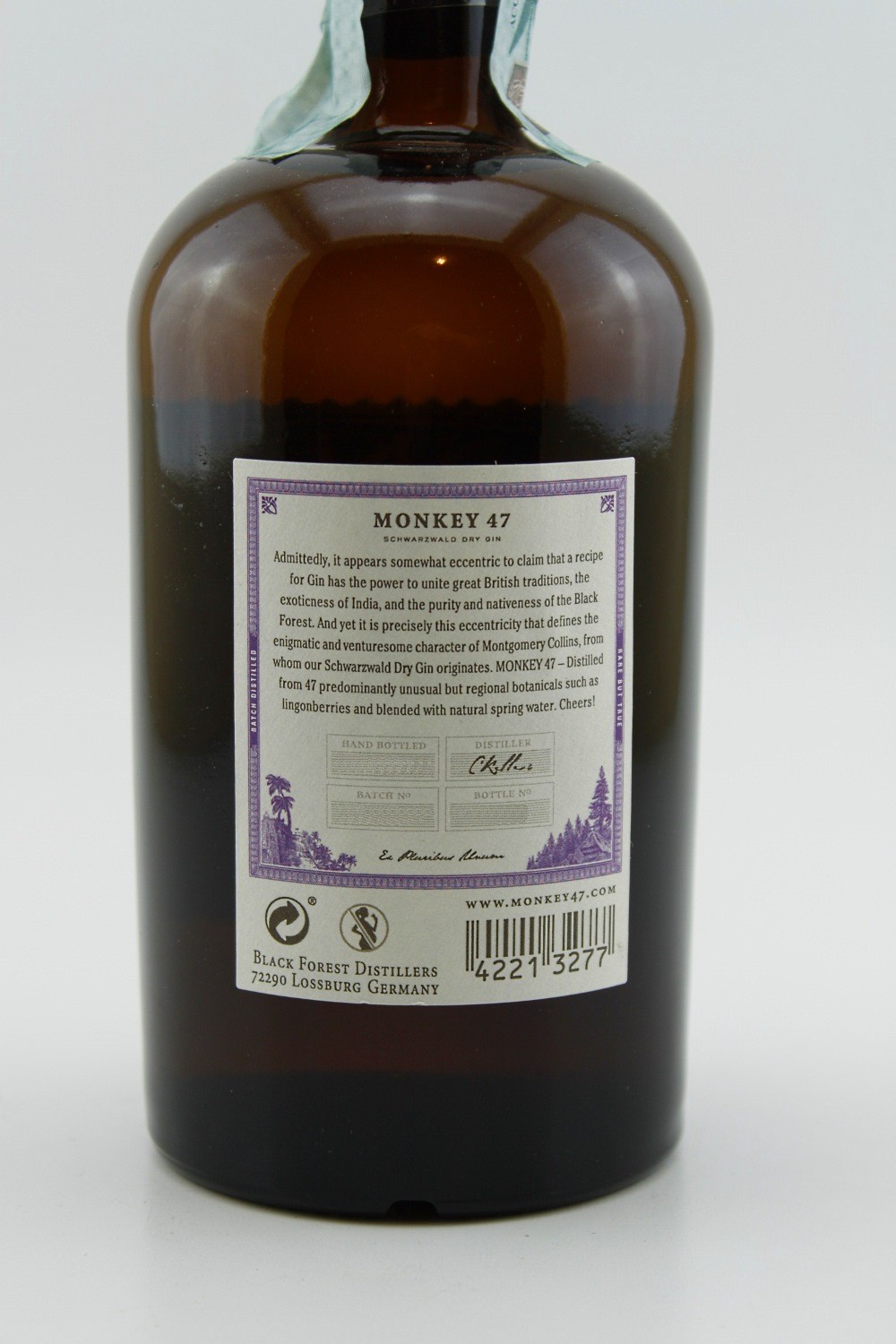 47% vol. Gin Dry Monkey Schwarzwald Gin 47