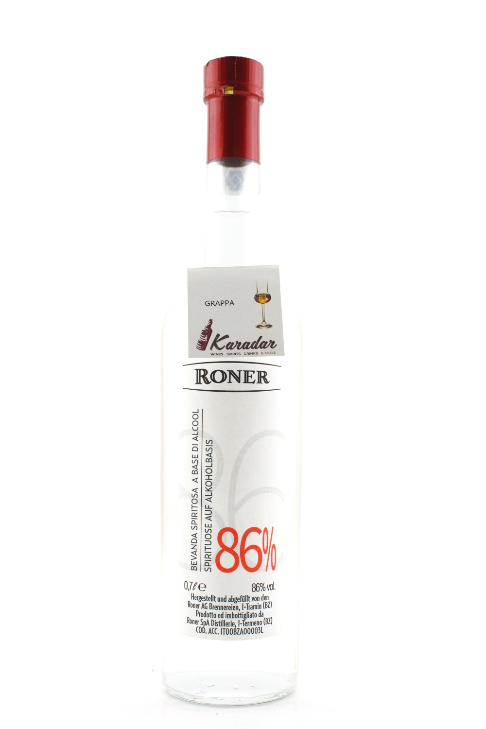 Alcohol high percentage Alcoholbased spirit 86 Roner Distillery...
