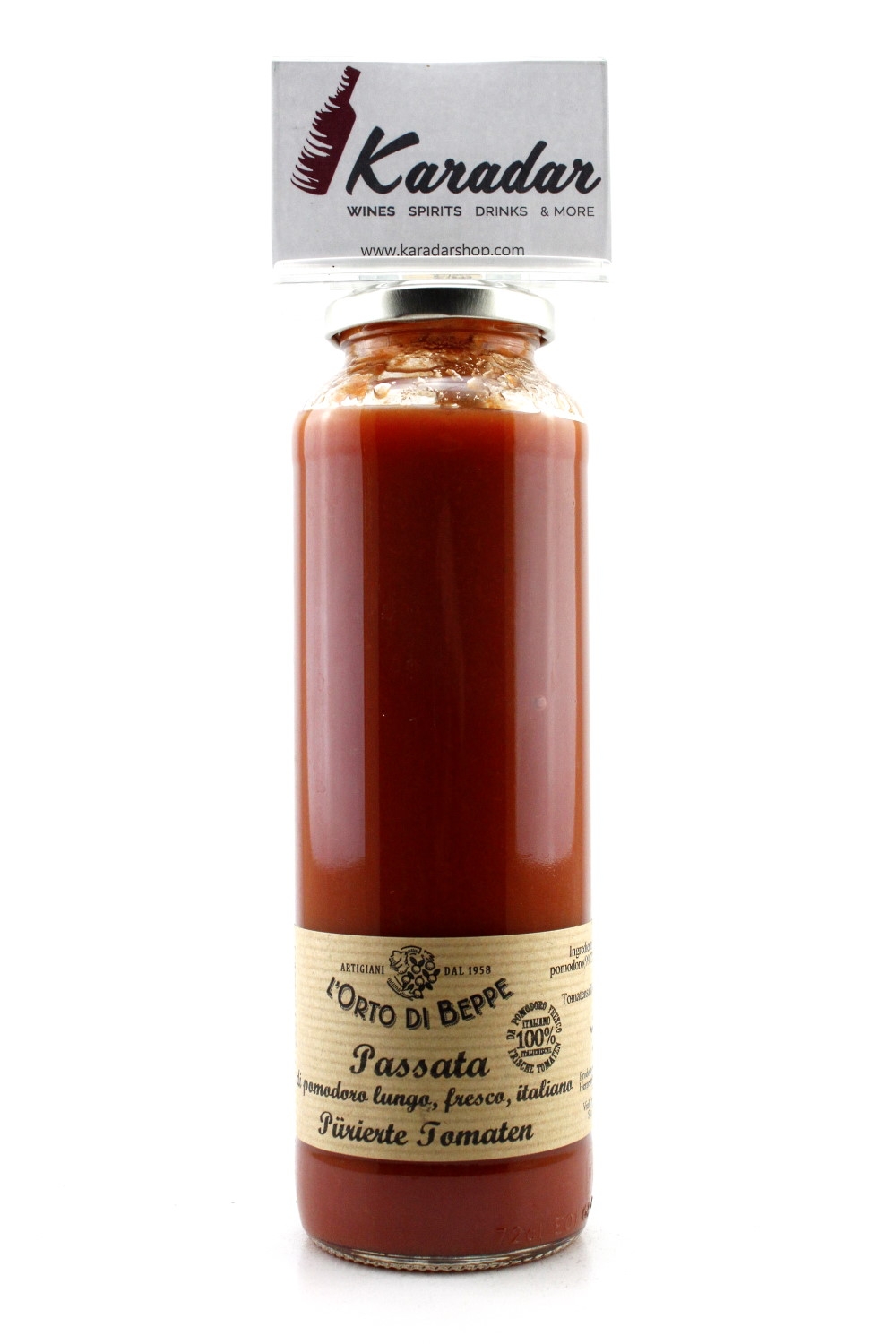 Tomato sauce pureed with basilic 670g L\'Orto di Beppe