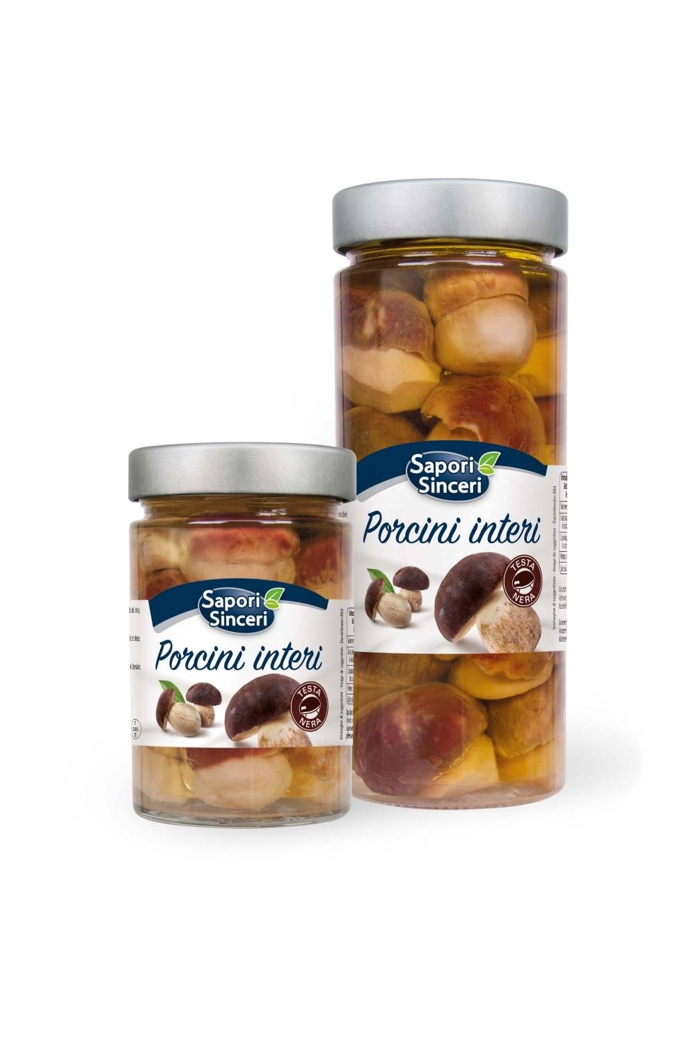 Whole Porcini "Testa Nera" Mushrooms in Olive Oil 6 x 300g Sapori S...