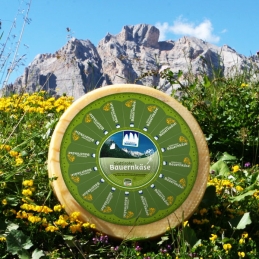 Südtiroler Bauernkäse Schnittkäse aus Heumilch 1/8 Form ca. 1,4 kg Sennerei Drei Zinnen