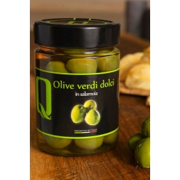 Oliven grün mild in Salzlake 580g Quattrociocchi