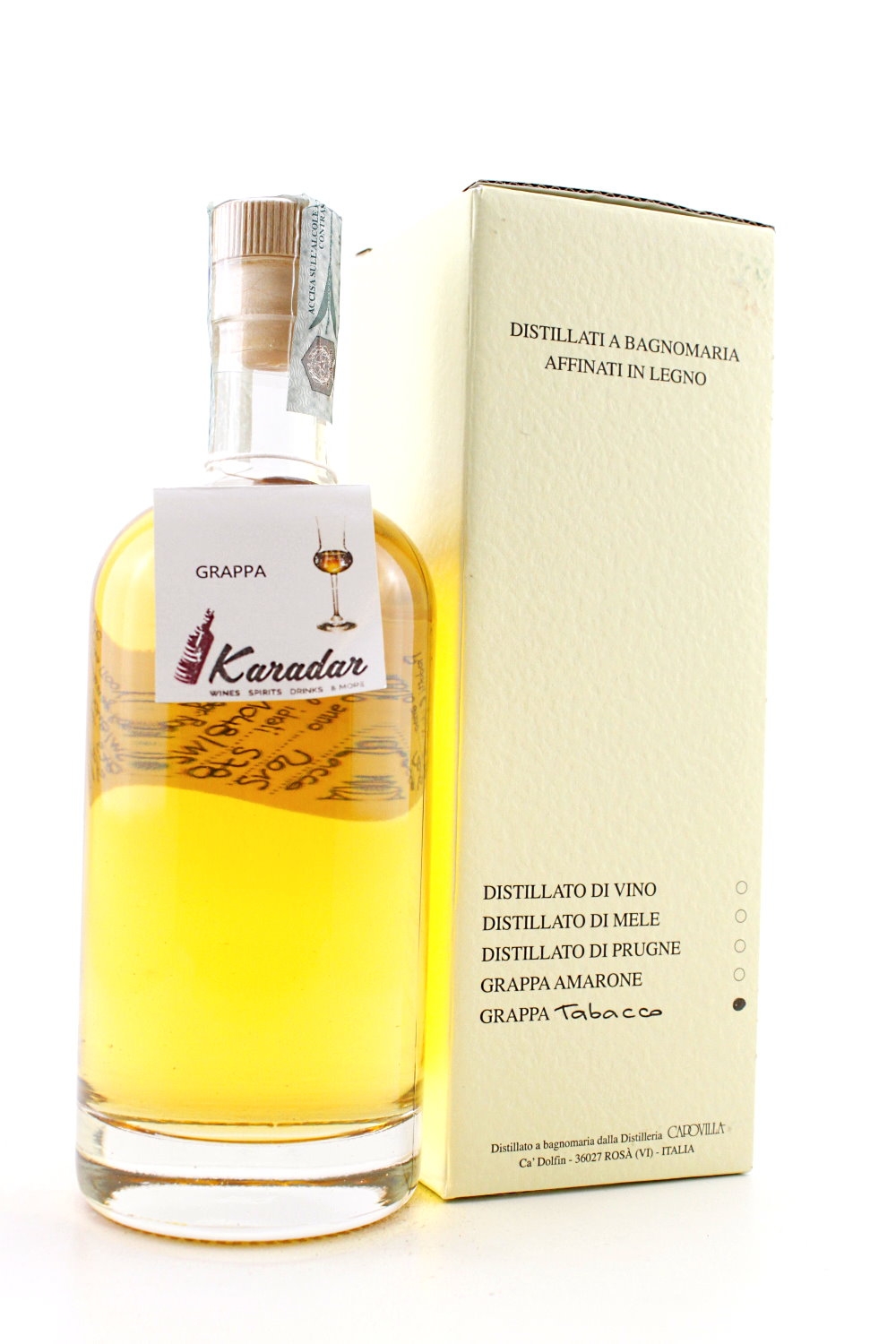 Grappa Tabacco 46% vol. Capovilla Distillery