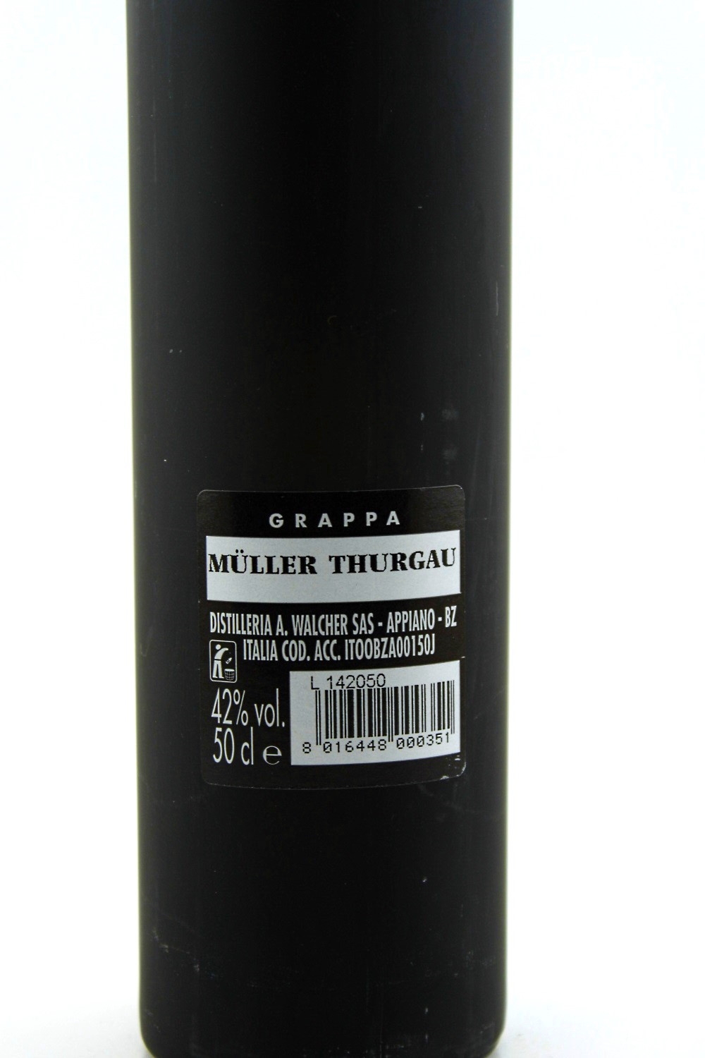 Grappa Müller Thurgau 42% vol. Walcher Distillery