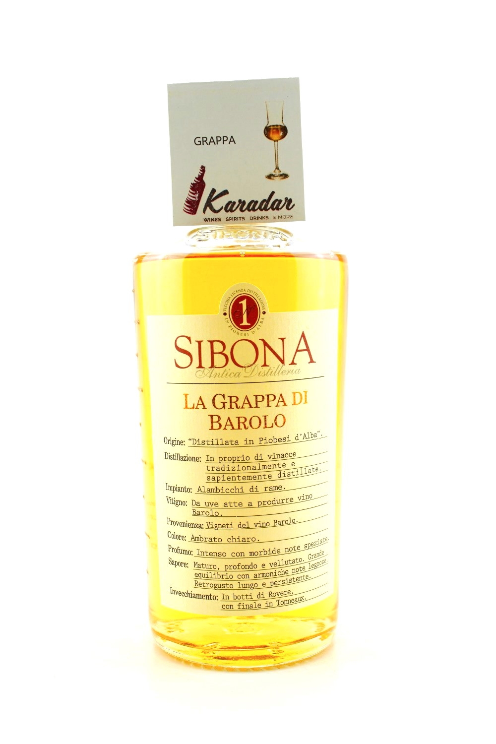 Sibona 40% Distillery vol. di gelagert Barolo Grappa