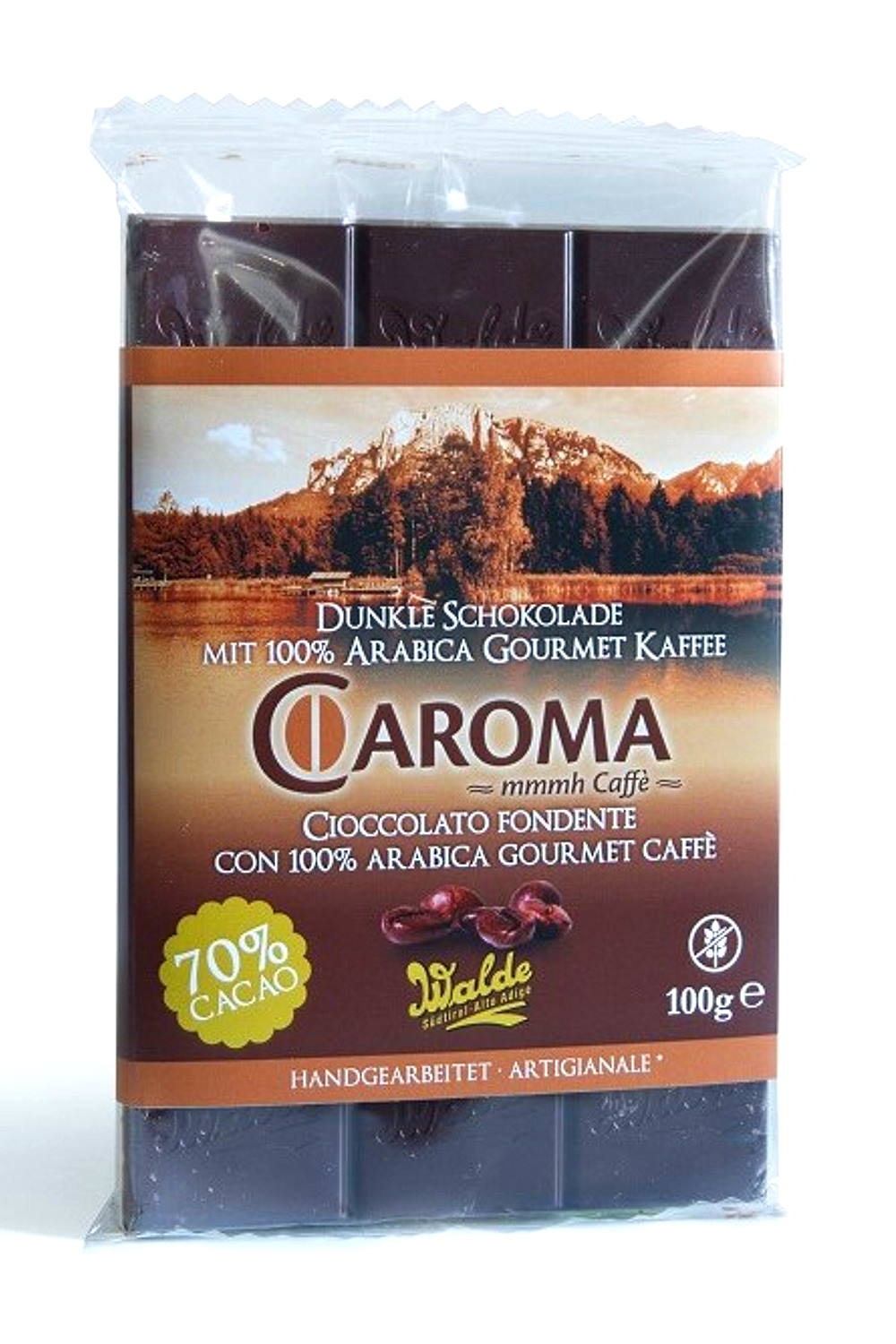 Caroma Dark chocolate with 100% Arabica caffe 70% Cocoa 100g Wald...