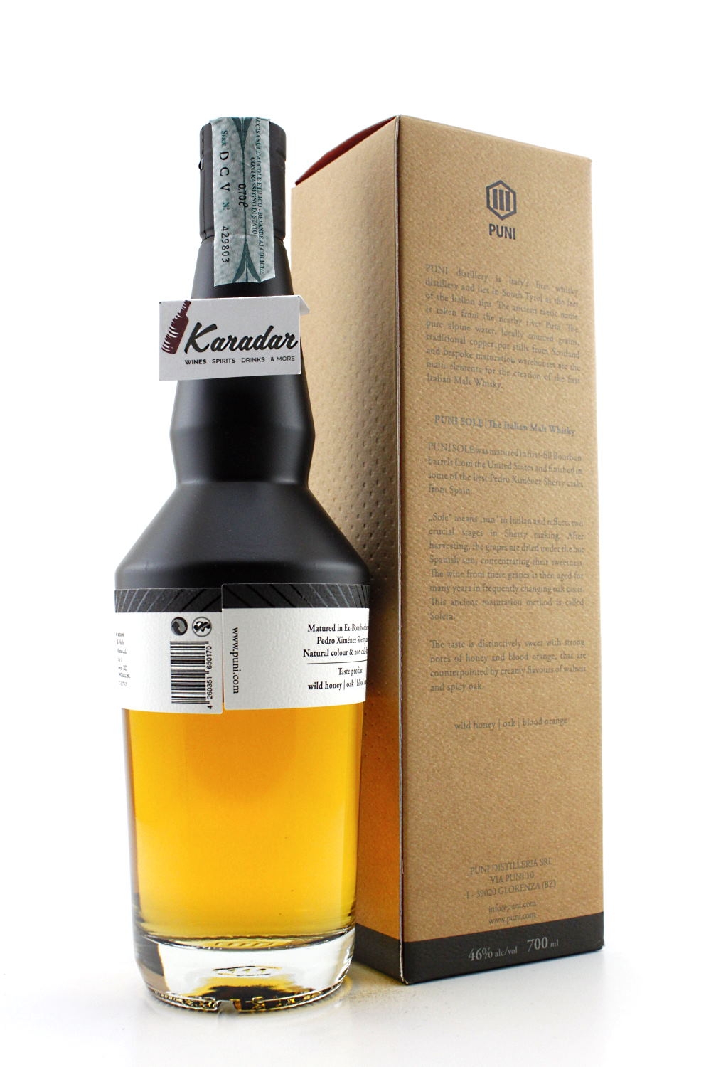 Puni SOLE Italian Malt Whisky 4Y 46 vol. Puni Distillery Karadar...