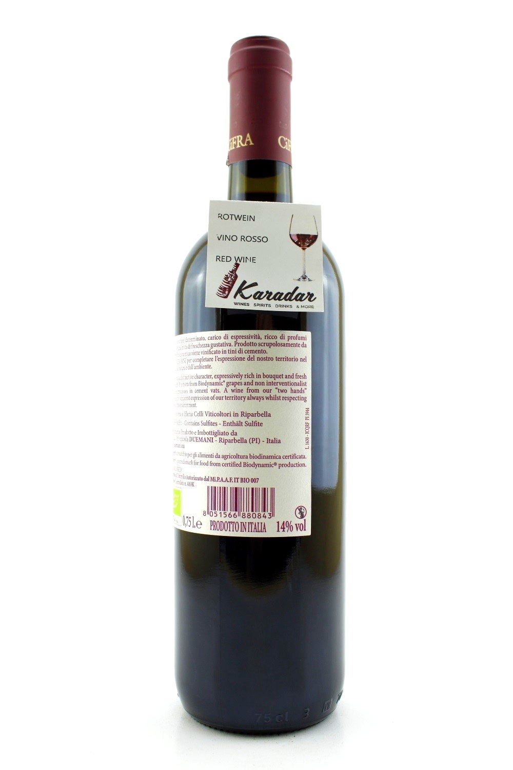 CiFRA Cabernet Franc 2020 - 14% vol. Duemani Luca d'Attoma Organic Winery