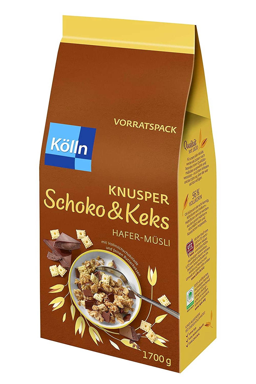kg and with 1.7 biscuit Whole-wheat crispy Kölln muesli chocolate
